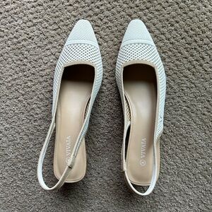 Vivaia Pointed-Toe Slingback Sandals In Almond Size 9